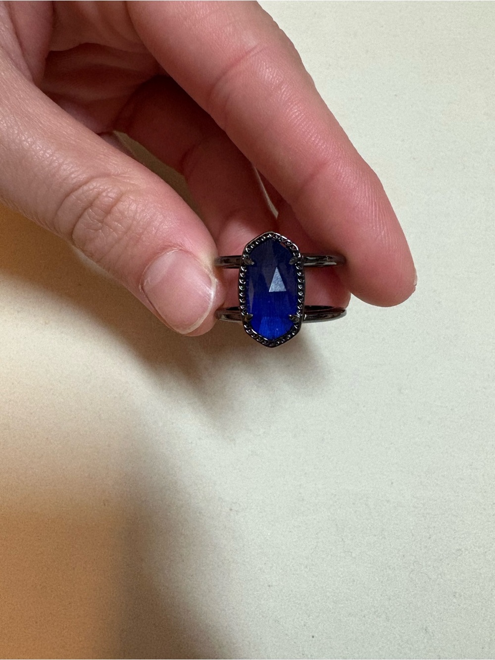 Kendra Scott Elyse 18k Deep Blue Vermeil Double Band Ring